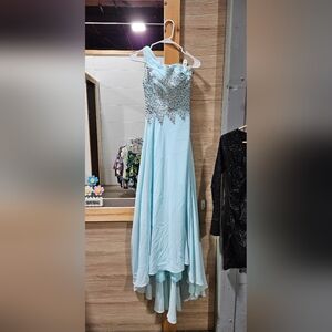 Grace Karin size 6 light blue one strap prom /homecoming dress Elegant Formal